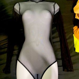 Black Full Mesh Body Suit